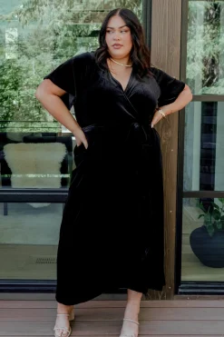 Best Baltic Born Nadine Velvet Midi Dress | Black