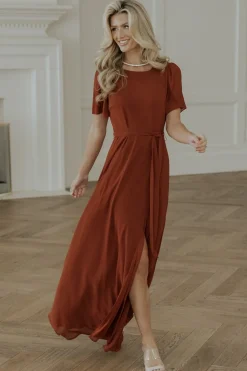 Online Baltic Born Naomi Short Sleeve Maxi Dress | Cinnamon