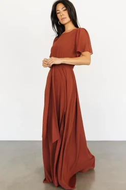 Online Baltic Born Naomi Short Sleeve Maxi Dress | Cinnamon