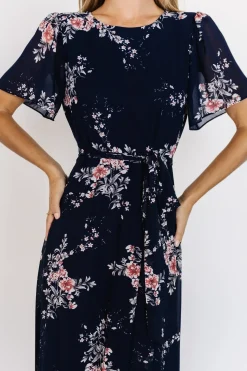 Online Baltic Born Naomi Short Sleeve Maxi Dress | Navy Floral