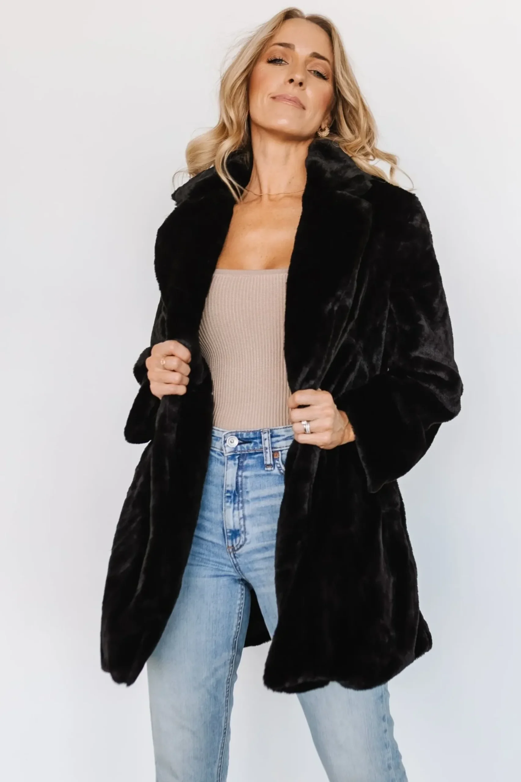 New Baltic Born Narla Faux Fur Coat | Black