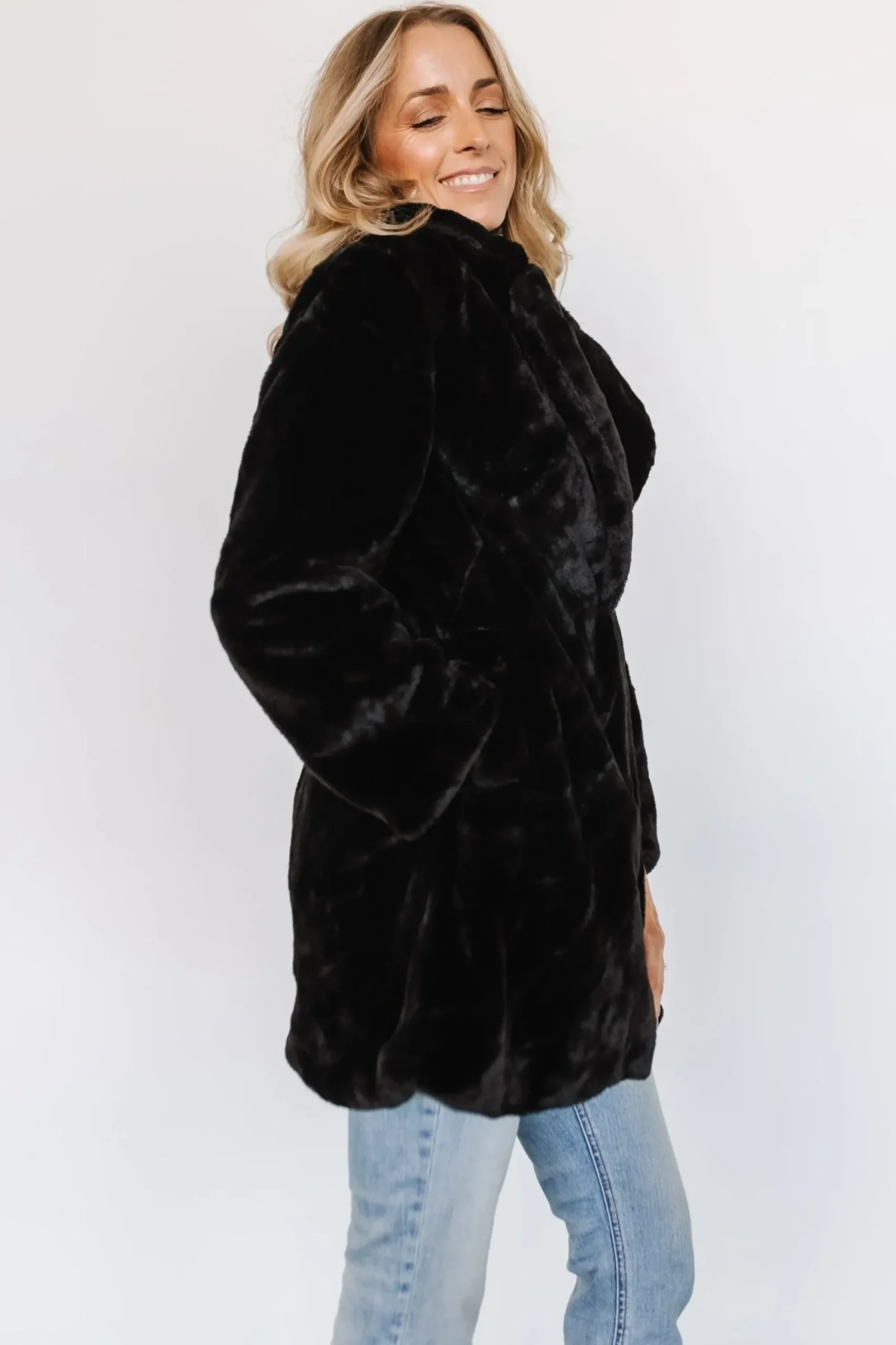 New Baltic Born Narla Faux Fur Coat | Black