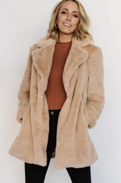 New Baltic Born Narla Faux Fur Coat | Oatmeal