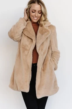New Baltic Born Narla Faux Fur Coat | Oatmeal
