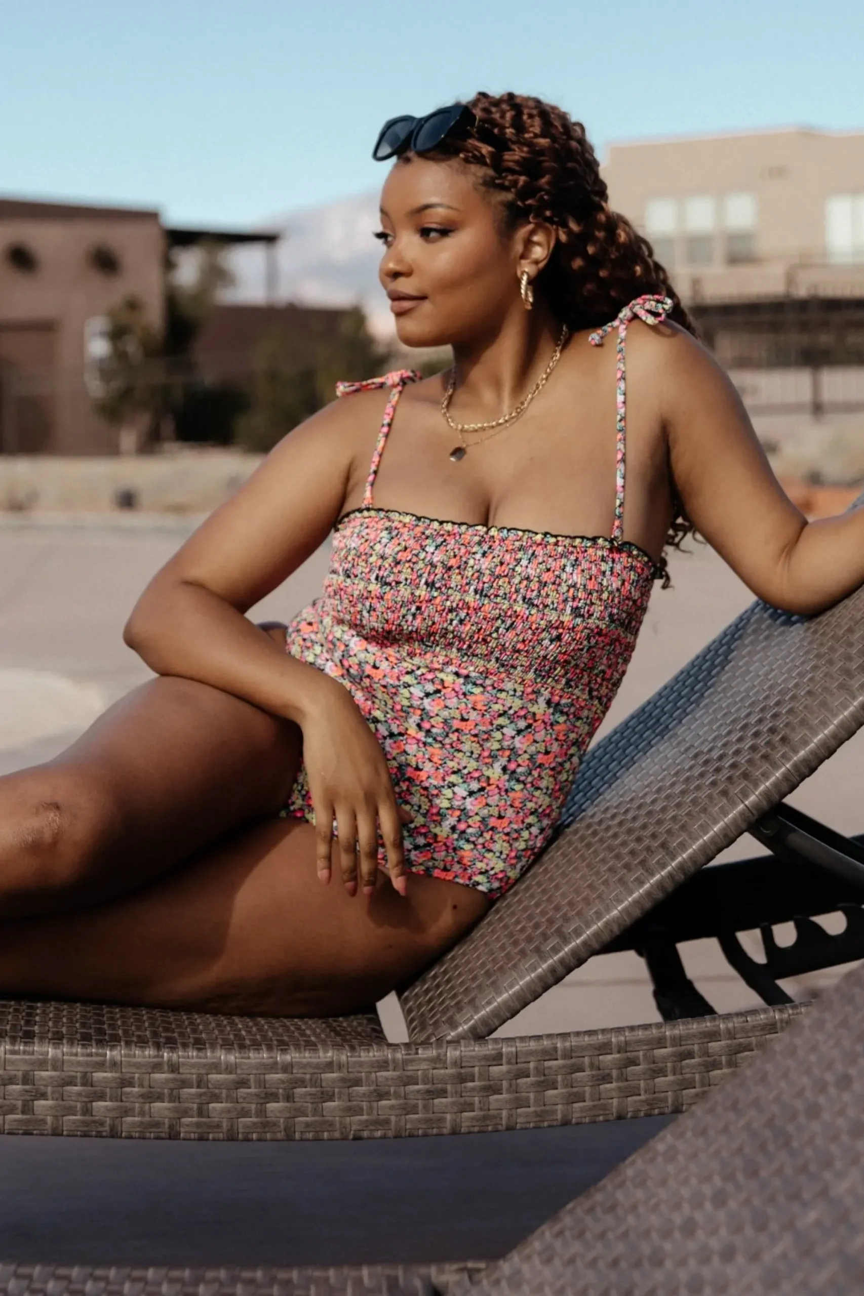 Clearance Baltic Born Nikki Smocked One Piece | Neon Floral