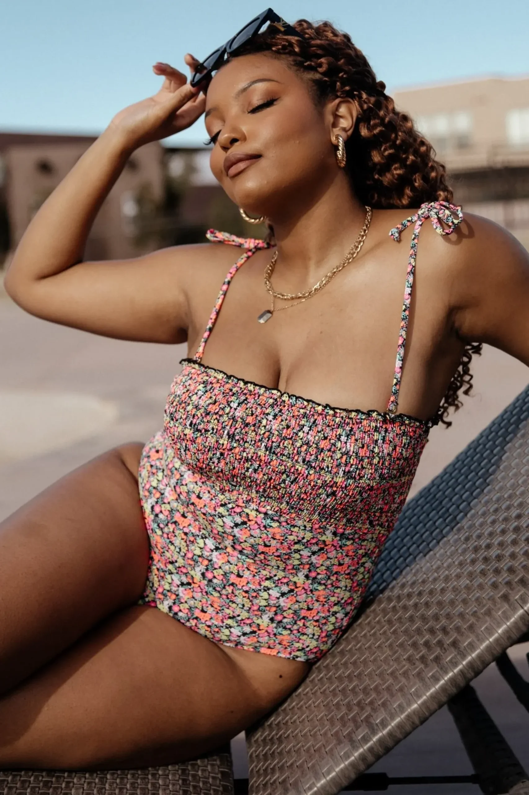 Clearance Baltic Born Nikki Smocked One Piece | Neon Floral