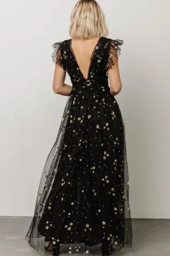 Fashion Baltic Born Nova Shimmer Maxi Dress | Black + Gold