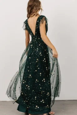 Clearance Baltic Born Nova Shimmer Maxi Dress | Green + Gold