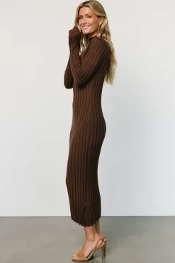 Outlet Baltic Born Oliver Ribbed Sweater Dress | Chocolate