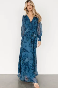 Outlet Baltic Born Olivia Maxi Dress | Deep Blue Floral