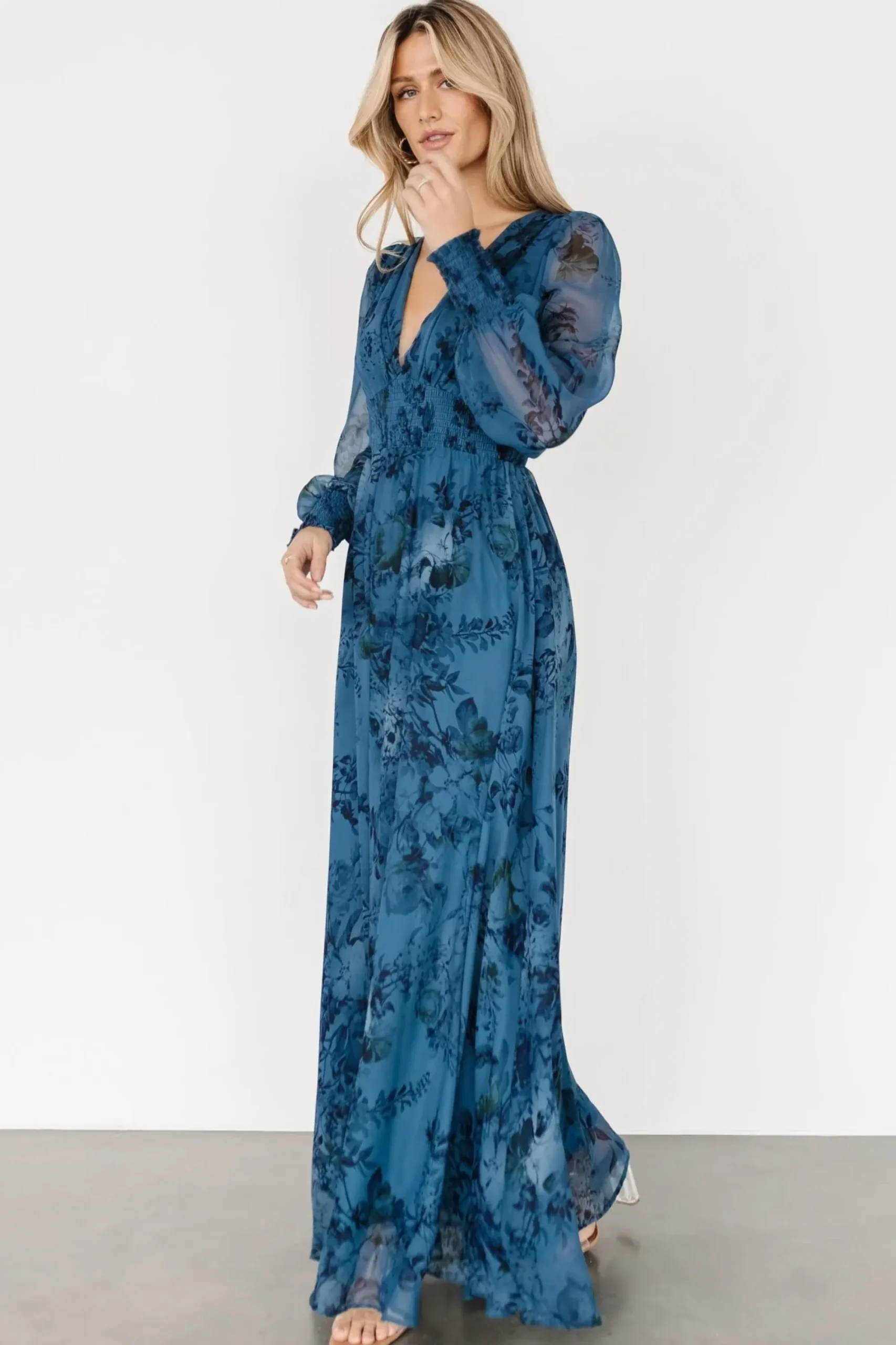 Outlet Baltic Born Olivia Maxi Dress | Deep Blue Floral