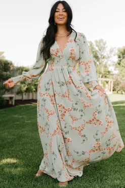 Discount Baltic Born Olivia Maxi Dress | Sage + Peach Floral