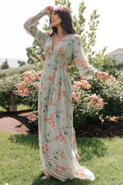Discount Baltic Born Olivia Maxi Dress | Sage + Peach Floral