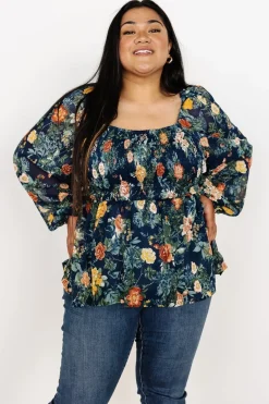 Online Baltic Born Ollie Smocked Top | Navy Multi