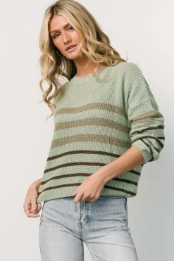 Sale Baltic Born Oslo Striped Sweater | Dusty Olive