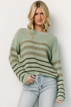 Sale Baltic Born Oslo Striped Sweater | Dusty Olive