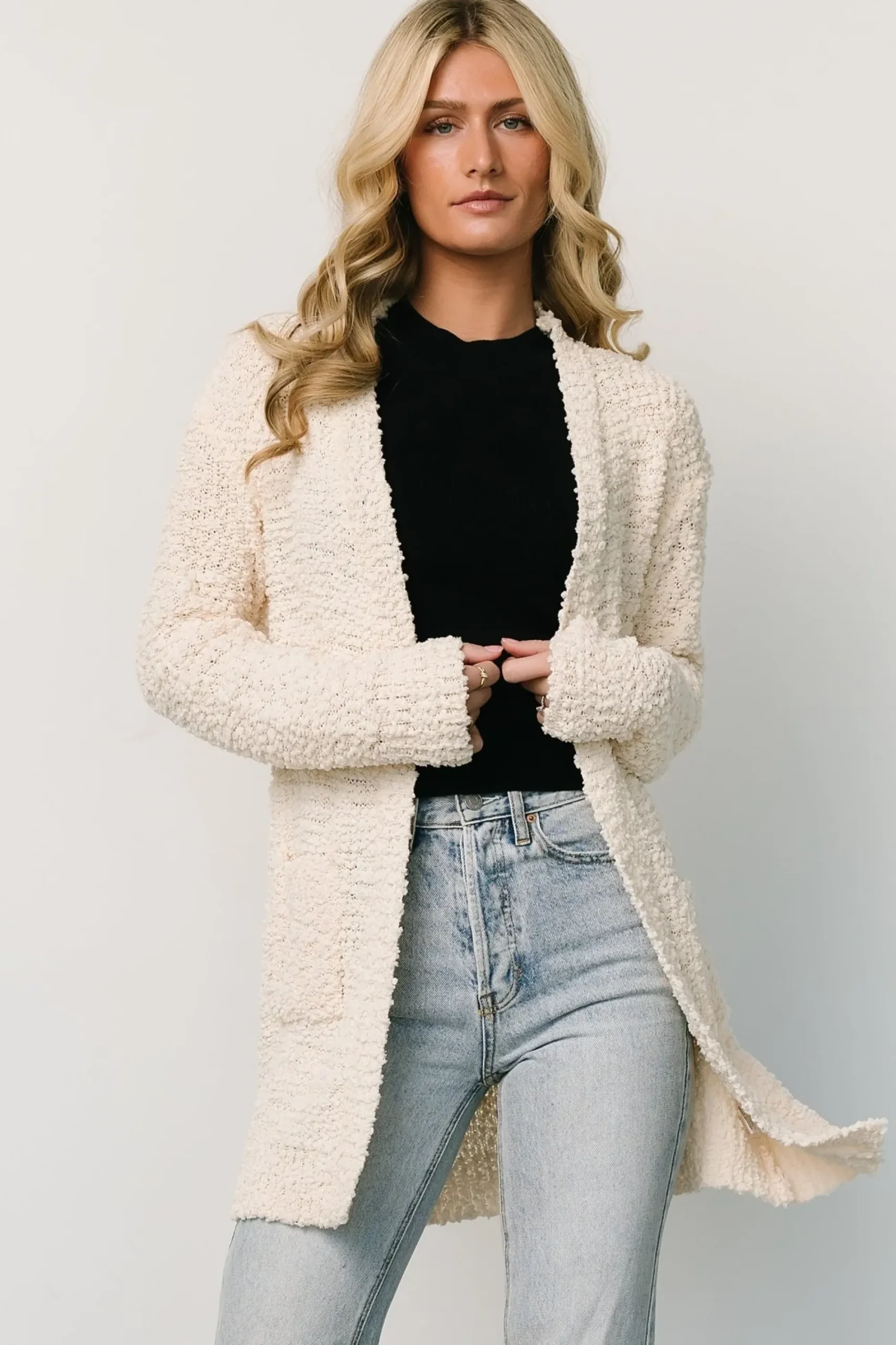 Clearance Baltic Born Oxford Pocket Cardigan | Cream