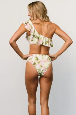 Clearance Baltic Born Palma Ruffle Bikini Top | Green + Pink