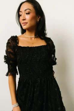 Fashion Baltic Born Paloma Smocked Feather Maxi Dress | Black