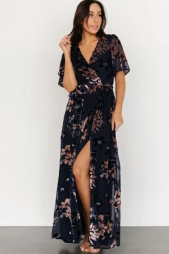 Sale Baltic Born Parisian Velvet Maxi Dress | Blue + Blush Floral