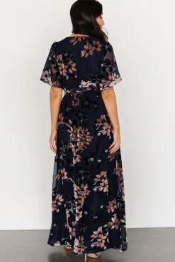 Sale Baltic Born Parisian Velvet Maxi Dress | Blue + Blush Floral