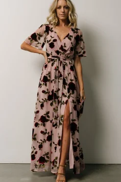 Best Baltic Born Parisian Velvet Maxi Dress | Blush Rose Floral