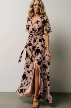 Best Baltic Born Parisian Velvet Maxi Dress | Blush Rose Floral