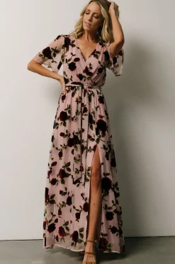Best Baltic Born Parisian Velvet Maxi Dress | Blush Rose Floral