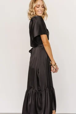 Outlet Baltic Born Pasadena Satin Dress | Black
