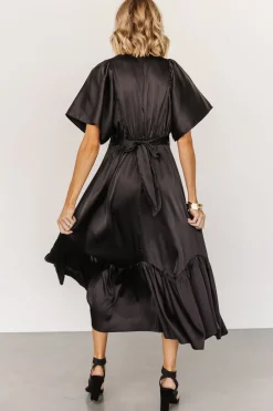Outlet Baltic Born Pasadena Satin Dress | Black