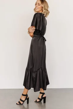 Outlet Baltic Born Pasadena Satin Dress | Black