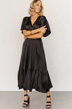 Outlet Baltic Born Pasadena Satin Dress | Black