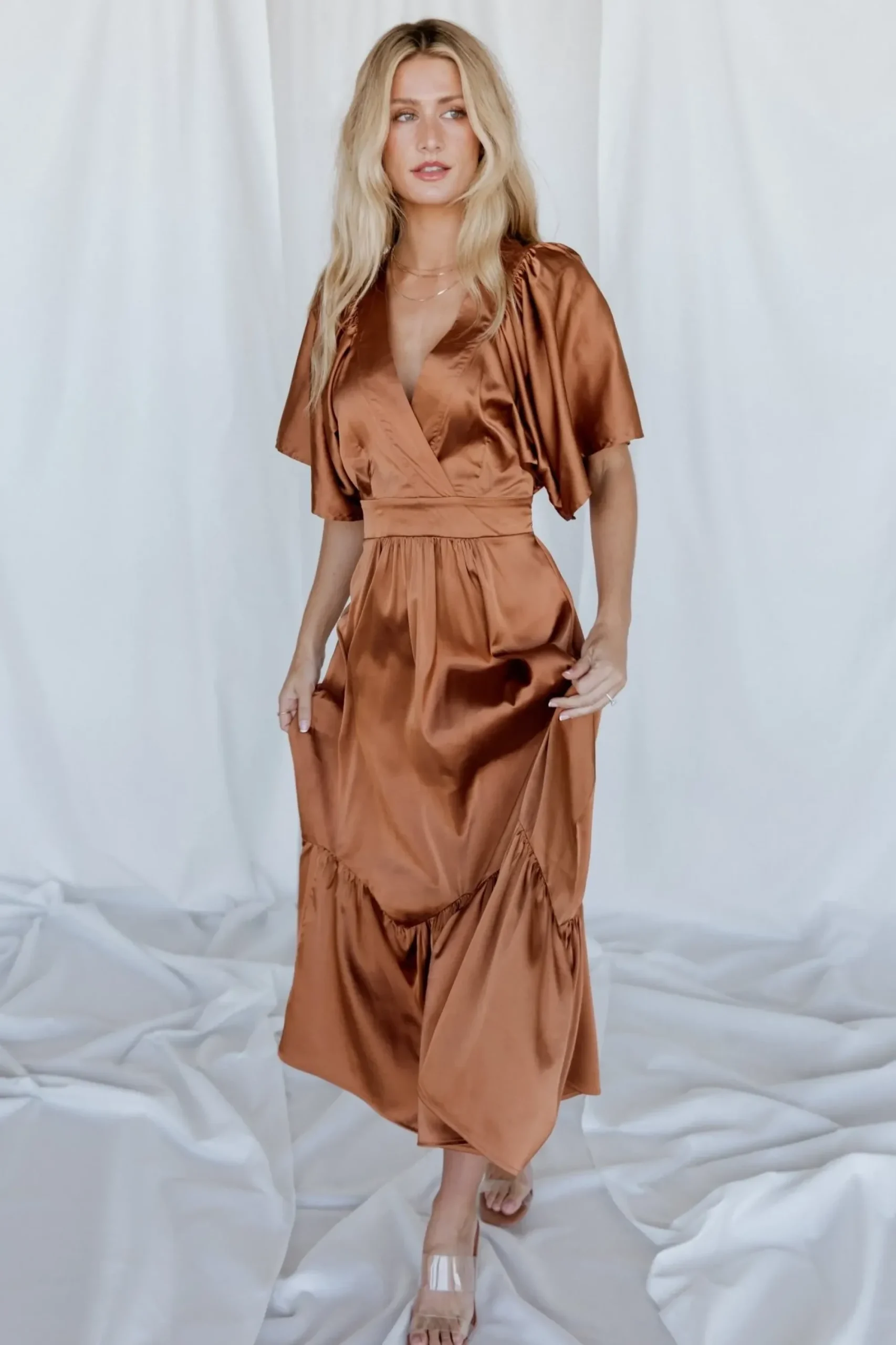 Online Baltic Born Pasadena Satin Dress | Copper