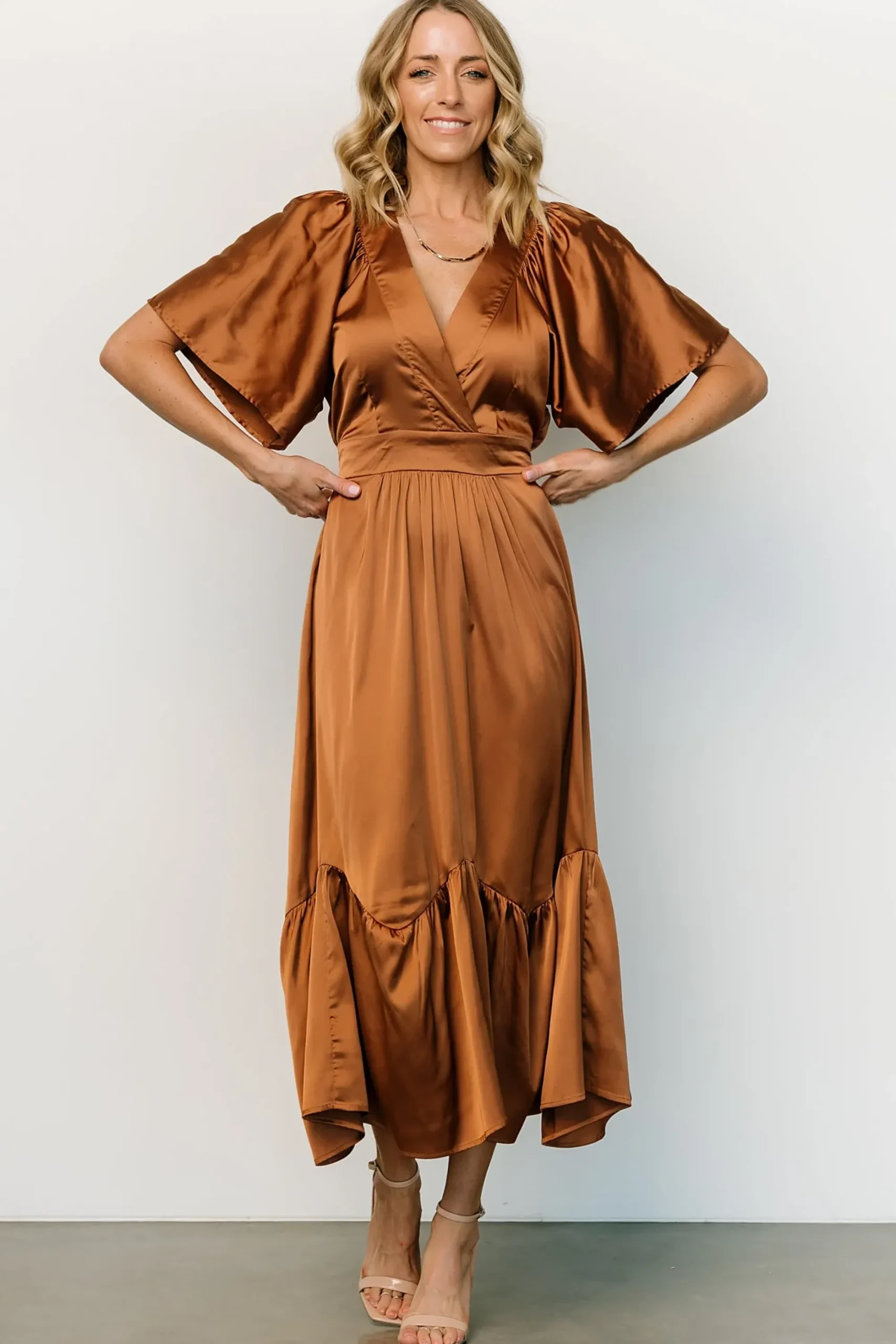 Online Baltic Born Pasadena Satin Dress | Copper
