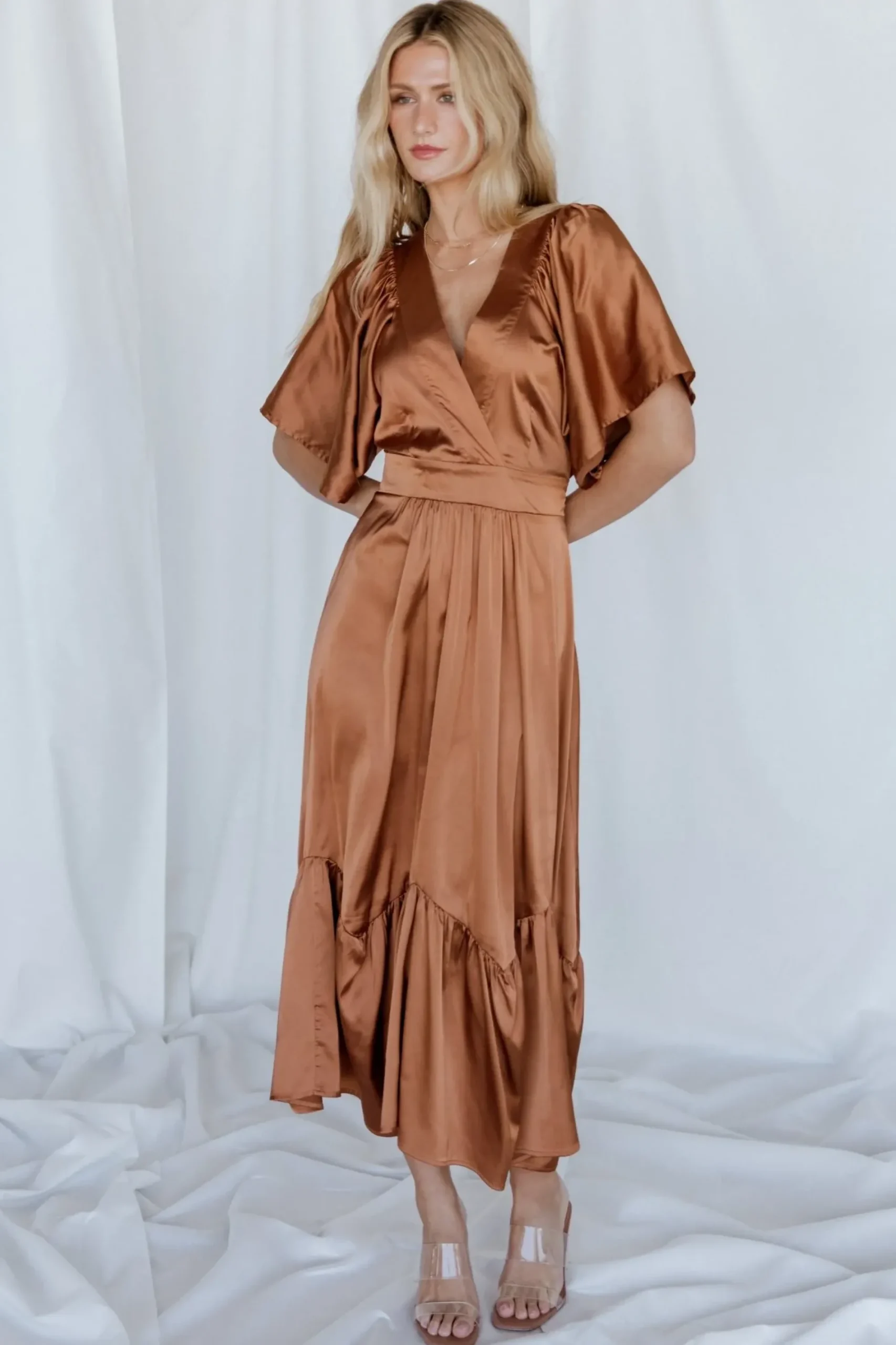 Online Baltic Born Pasadena Satin Dress | Copper