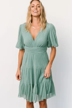 Online Baltic Born Patrice Short Dress | Dusty Green