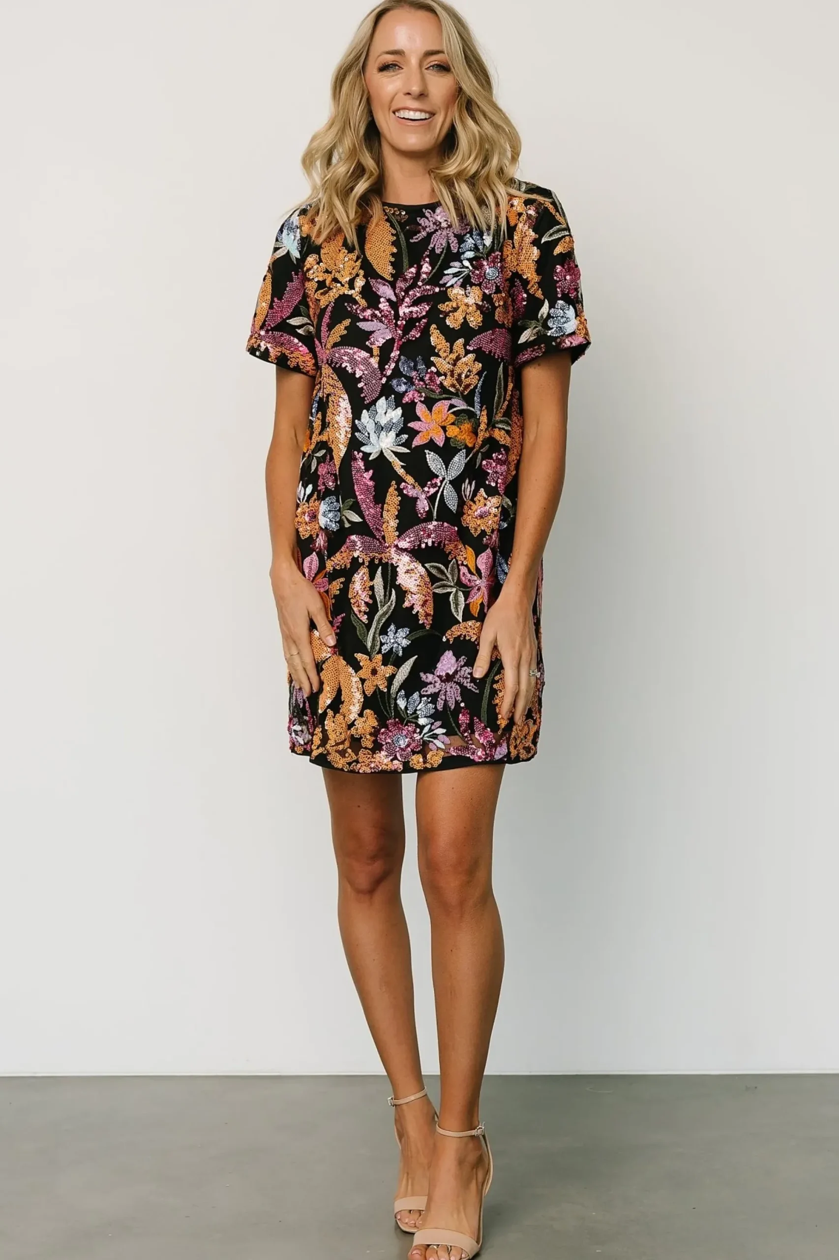 Clearance Baltic Born Patricia Sequin Short Dress | Black