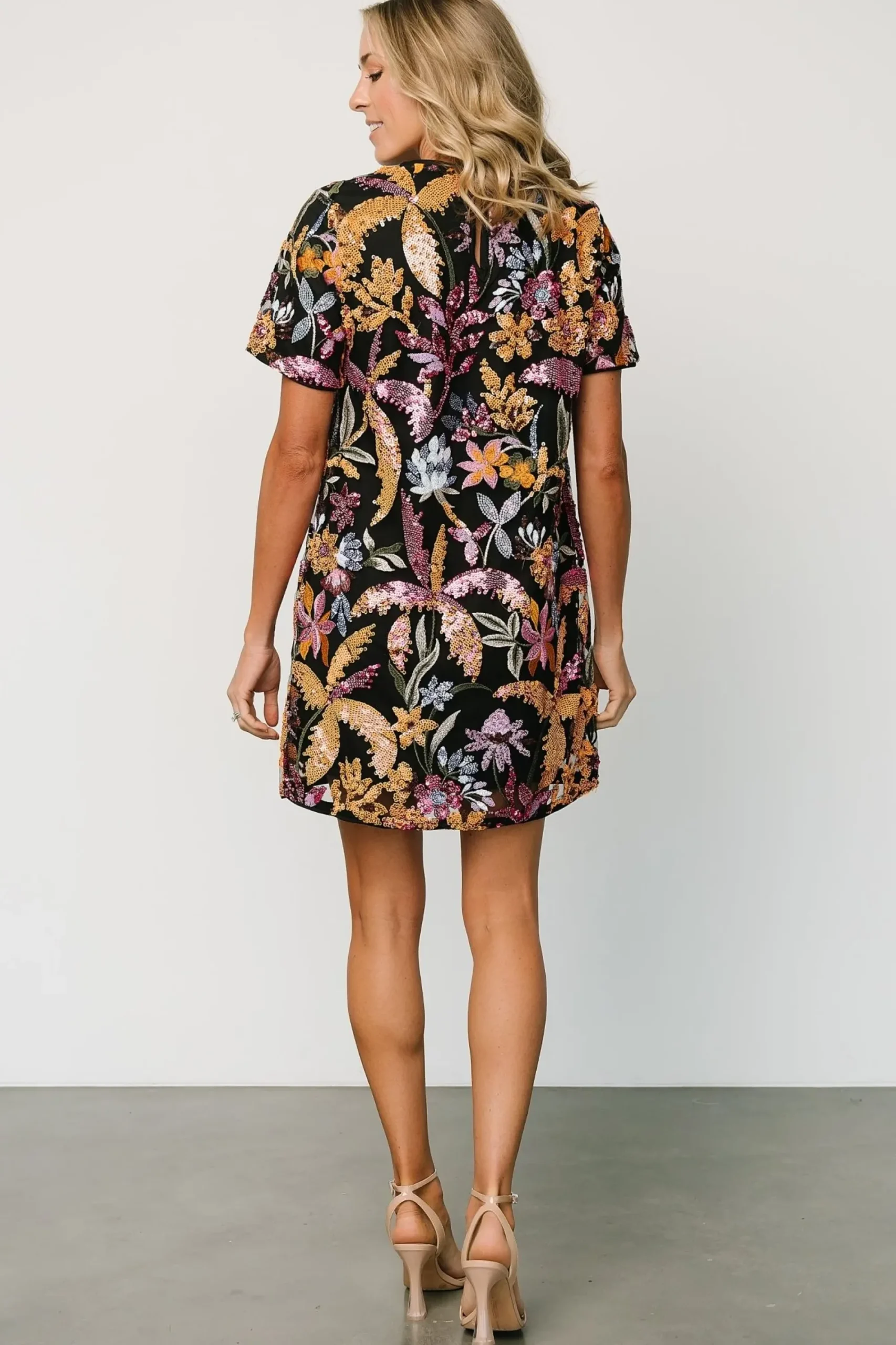 Clearance Baltic Born Patricia Sequin Short Dress | Black