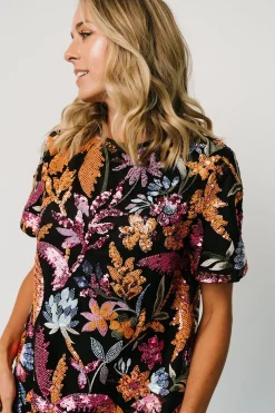 Clearance Baltic Born Patricia Sequin Short Dress | Black