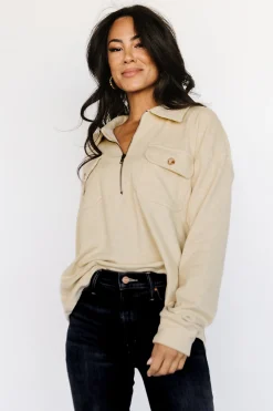 Fashion Baltic Born Patrick Half Zip Pullover | Honey