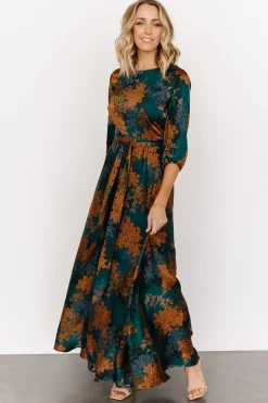 Online Baltic Born Paula Satin Maxi Dress | Jade Multi