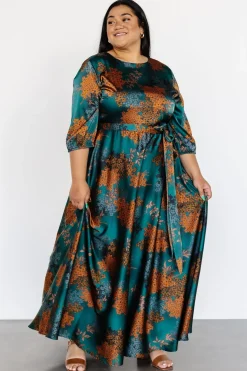 Online Baltic Born Paula Satin Maxi Dress | Jade Multi