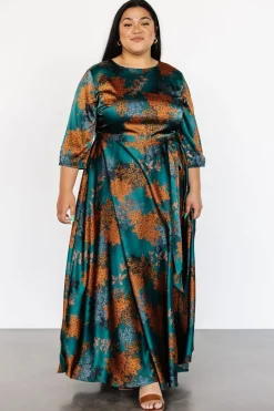Online Baltic Born Paula Satin Maxi Dress | Jade Multi