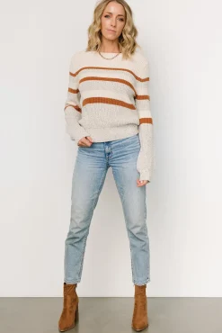 Clearance Baltic Born Peyton Striped Sweater | Cream + Camel