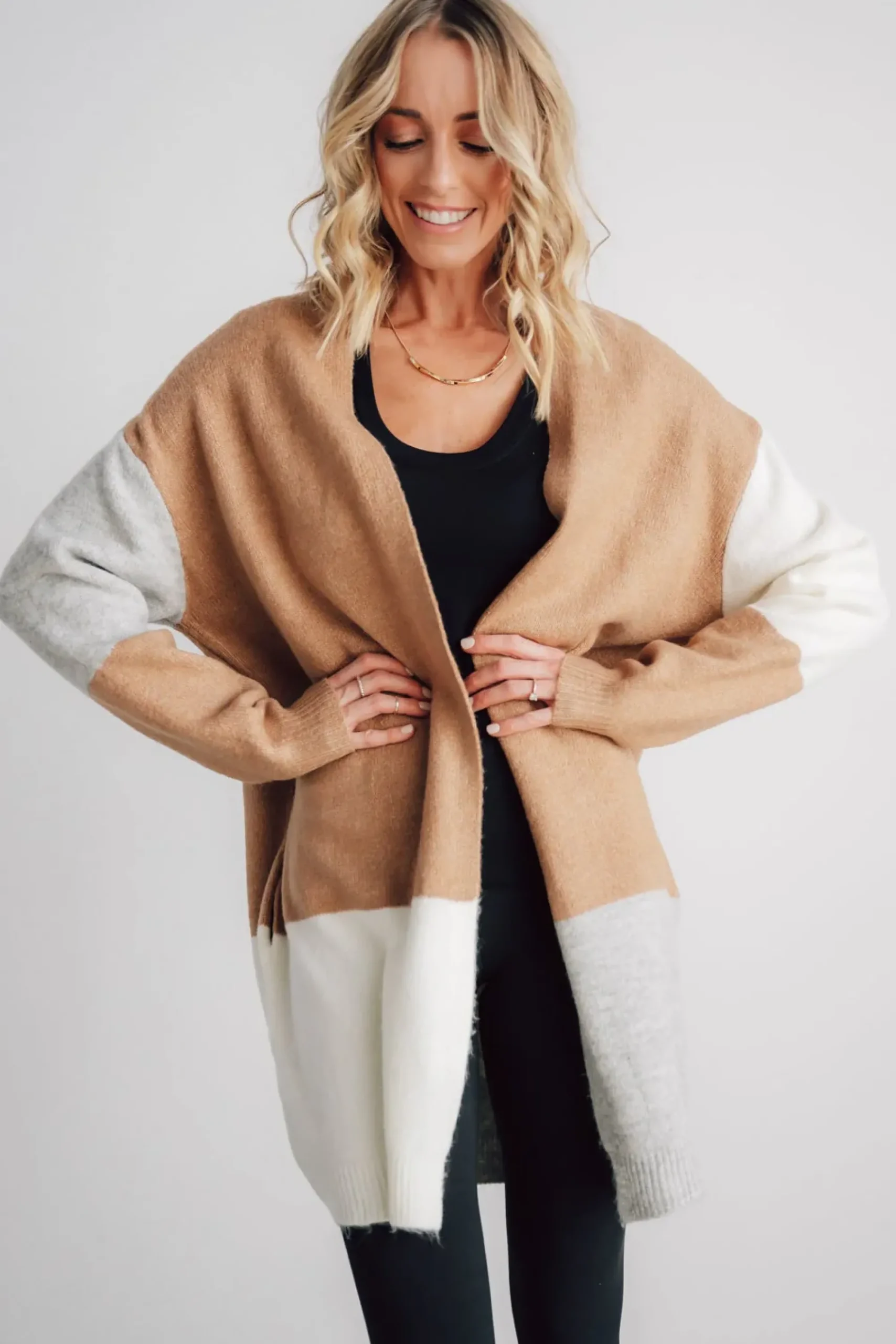 Clearance Baltic Born Pierson Color Block Cardigan | Camel