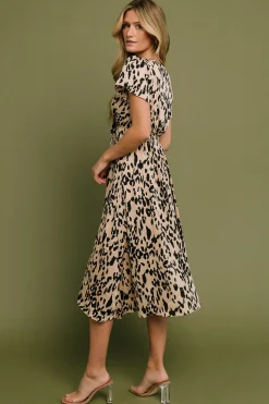 Outlet Baltic Born Poppy Satin Midi Dress | Animal Print