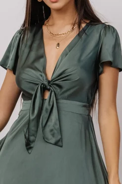 Outlet Baltic Born Poppy Satin Midi Dress | Winter Green