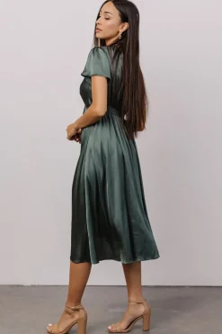 Outlet Baltic Born Poppy Satin Midi Dress | Winter Green