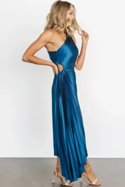 Fashion Baltic Born Presley One Shoulder Pleated Dress | Sapphire