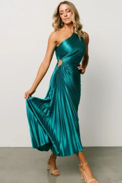 Fashion Baltic Born Presley One Shoulder Pleated Dress | Green